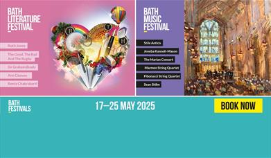 A poster advertising the Bath Music & Literature Festivals 2025